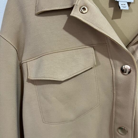 Joie Camel Tan Cropped Knit Utility Jacket with Gold Buttons  Size Medium - Picture 4 of 8